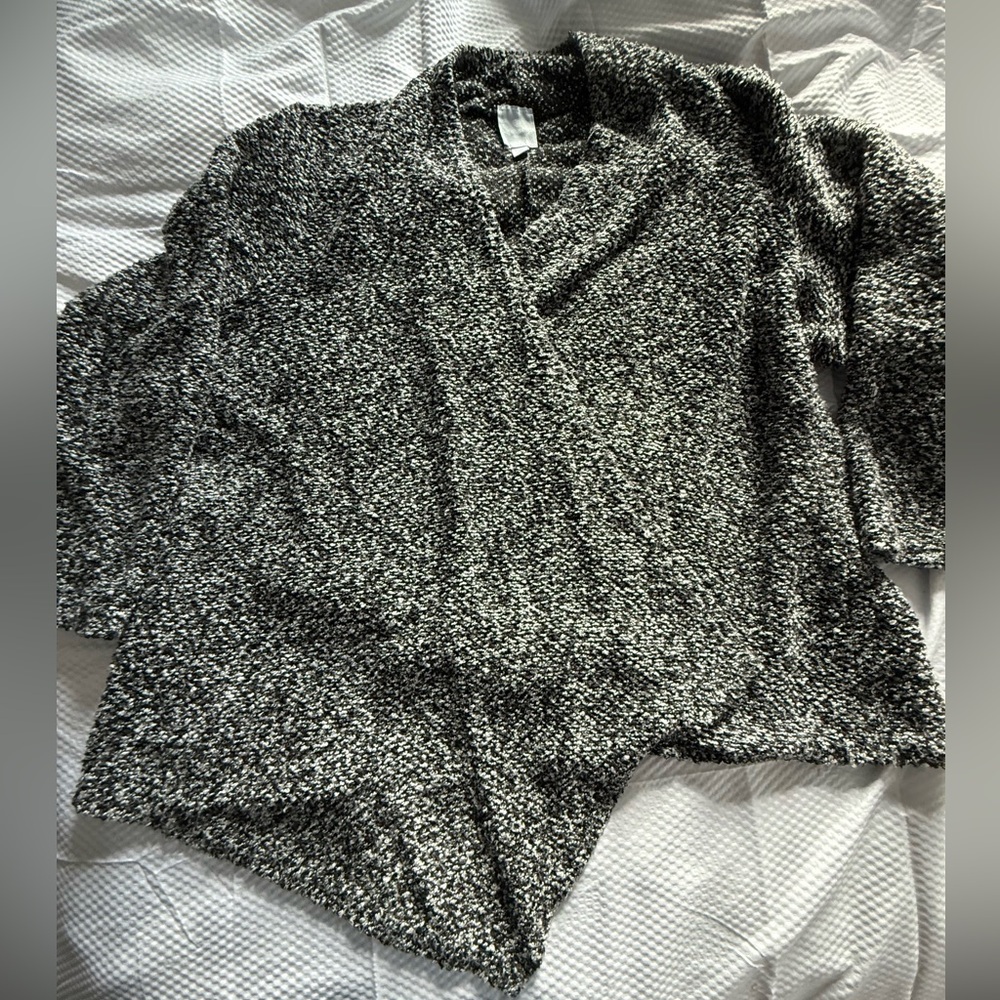 Sunday Black & White Marled Open Cardigan